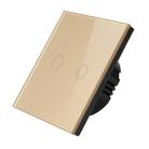 D6-02 86mm Wall Touch Switch, Tempered Glass Panel, 2 Gang 1 Way, EU / UK Standard(Gold) - 1