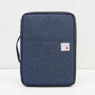 Multi-functional A4 Document Bags Portable Waterproof Oxford Cloth Storage Bag for Notebooks，Size: 33cm*24*3.5cm(Dark Blue) - 1