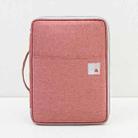 Multi-functional A4 Document Bags Portable Waterproof Oxford Cloth Storage Bag for Notebooks，Size: 33cm*24*3.5cm(Pink) - 1