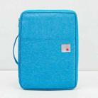 Multi-functional A4 Document Bags Portable Waterproof Oxford Cloth Storage Bag for Notebooks，Size: 33cm*24*3.5cm(Sky Blue) - 1