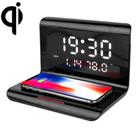 RT1 10W QI Universal Multi-function Mobile Phone Wireless Charger with Alarm Clock & Time / Calendar / Temperature Display(Black) - 1
