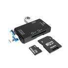 2 PCS Type-C & Micro USB & USB 2.0 3 in 1 Ports Multi-function Card Reader, Support U Disk / TF / SD(Black) - 1