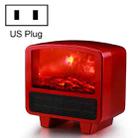 Home Office Small 3d Flame Desktop Fireplace Heater, Plug Type:US Plug(Red) - 1