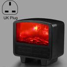 Home Office Small 3d Flame Desktop Fireplace Heater, Plug Type:UK Plug(Black) - 1