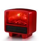 Home Office Small 3d Flame Desktop Fireplace Heater, Plug Type:UK Plug(Red) - 2