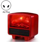 Home Office Small 3d Flame Desktop Fireplace Heater, Plug Type:AU Plug(Red) - 1