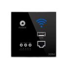 86 Type Through Wall AP Panel 300M Hotel Wall Relay Intelligent Wireless Socket Router With USB(Black) - 1