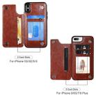 For iPhone XS Max Retro PU Leather Case Multi Card Holders Phone Cases (Brown) - 5