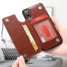 For iPhone XS Max Retro PU Leather Case Multi Card Holders Phone Cases (Brown) - 7