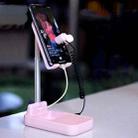 Lazy Desktop Mobile Phone Screen Live Broadcast Bracket Liker With Power Bank Function, Style:One Machine with One Ports(Pink) - 1