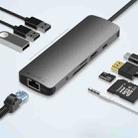 Mirascreen TC18 9 in 1 USB-C / Type-C to USB 3.0+  Gigabit Ethernet Port + HDMI + TF Card Slot + SD Card Slot + Audio Interface + USB-C / Type-C Charging Interface Docking Station HUB Converter for Macbook Laptop - 1