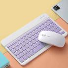 Universal Ultra-Thin Portable Bluetooth Keyboard and Mouse Set For Tablet Phones, Size:10 inch(Purple Keyboard + White Mouse) - 1