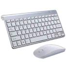 USB External Notebook Desktop Computer Universal Mini Wireless Keyboard Mouse, Style:Keyboard and Mouse Set(Silver) - 1