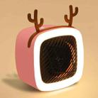 Mini Cute Pet Deer Heater  Student Home Desktop Portable Firearm,CN Plug, Product specifications: With Light(Pink) - 1