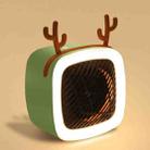 Mini Cute Pet Deer Heater  Student Home Desktop Portable Firearm,CN Plug, Product specifications: With Light(Green) - 1