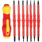 7 in 1 Bit Insulation Multipurpose Repair Tool Screwdriver Set(Red) - 1