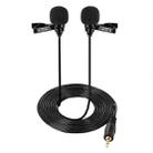 Wired Lavalier Microphone Condenser Double Head Microphone Two People Live Mobile Phone K Song Microphone, Specification: 515PU Bag(Black) - 1