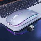 iMICE  E-1300 4 Keys 1600DPI Luminous Wireless Silent Desktop Notebook Mini Mouse, Style:Charging Luminous Edition(Silver) - 1