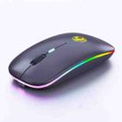 iMICE  E-1300 4 Keys 1600DPI Luminous Wireless Silent Desktop Notebook Mini Mouse, Style:Dual-modes Luminous Edition(Black) - 1