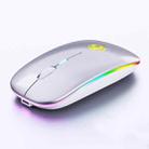 iMICE  E-1300 4 Keys 1600DPI Luminous Wireless Silent Desktop Notebook Mini Mouse, Style:Dual-modes Luminous Edition(Silver) - 1