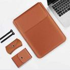 15 inch  For Apple Laptop Liner Bag Four-Piece Storage Bag(Light Brown) - 1