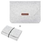 Portable Air Permeable Felt Sleeve Bag for MacBook Laptop, with Power Storage Bag, Size:12 inch(Grey) - 1
