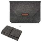 Portable Air Permeable Felt Sleeve Bag for MacBook Laptop, with Power Storage Bag, Size:12 inch(Black) - 1