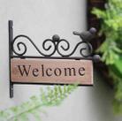 A20-AL1899  Country Pastoral Iron Birds Welcome Doorplate Wall Decoration Photography Props - 3