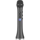 L-698 K Song Microphone Mobile Phone Bluetooth Wireless Microphone Audio Integrated KTV(Wisdom Black) - 1