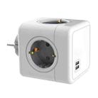 Creative Power Cube Socket Conversion Socket, EU Plug In-line Gray+U - 1