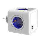 Creative Power Cube Socket Conversion Socket, EU Plug In-line Blue+U - 1