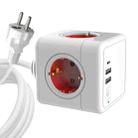 Creative Power Cube Socket Conversion Socket, EU Plug 1.5m Red+U+Switch+C - 1