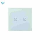 Wifi Wall Touch Panel Switch Voice Control Mobile Phone Remote Control, Model: White 2 Gang (Zero Firewire Wifi) - 1