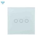 Wifi Wall Touch Panel Switch Voice Control Mobile Phone Remote Control, Model: White 3 Gang (Zero Firewire Wifi) - 1