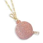 2 PCS Drop-Roof Dust-Proof PU Leather Case Bag With Mirror & Necklace Chain & Key Ring For Bluetooth Headset(Glitter) - 1