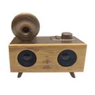 B6 Wooden Double Speakers Wireless Bluetooth Speaker Subwoofer Portable Outdoor Radio 3D Surround Small Speaker(Light Wood) - 1