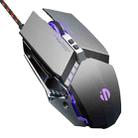 Inphic PW2 4000 DPI 6 Keys Home Office Luminous Macro Programming USB Computer Mechanical Game Wired Mouse(Metallic Gray) - 1