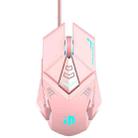 Inphic PW5P 4800 DPI 7 Keys Home Computer USB Gaming Luminous Wired Mouse, Cable Length: 1.5m(Pink) - 1