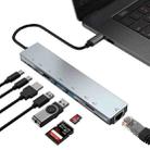 WC7367 8 in 1 87W Type-C to PD+USB3.0/USB2.0+SD+TF+HDMI+RJ45+Type-c Docking Station HUB - 1