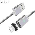 2 PCS ESSAGER Smartphone Fast Charging and Data Transmission Magnetic Cable with 8 Pin Magnetic Head, Cable Length: 2m(Silver) - 1