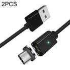 2 PCS ESSAGER Smartphone Fast Charging and Data Transmission Magnetic Cable with USB-C / Type-C Magnetic Head, Cable Length: 1m(Black) - 1
