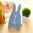 4 PCS Cartoon Rabbit cCandy Color Wooden Phone Holder(Blue) - 1