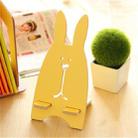 4 PCS Cartoon Rabbit cCandy Color Wooden Phone Holder(Yellow) - 1