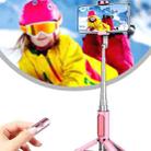 Y202 Bluetooth Selfie Stick With Floor Tripod Stand Mobile Phone Selfie Camera(Pink) - 1