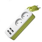 Power Strip 1/2 EU Plug 4 USB Port 1200W 250V 1.5m Cable Wall Portable Multiple Socket EU Plug Outlets(2 OUTLET 4USB) - 1