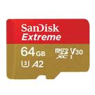 SanDisk U3 High-Speed Micro SD Card  TF Card Memory Card for GoPro Sports Camera, Drone, Monitoring 64GB(A2), Colour: Gold Card - 1