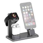 XMJ-001 3-In-1 Aluminum Alloy Charging Stand For IPhone / AirPods Pro / Apple Watch(Dark Gray) - 1