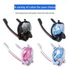 Snorkeling Mask Double Tube Silicone Full Dry Diving Mask Adult Swimming Mask Diving Goggles, Size: S/M(Black/Black) - 2