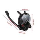 Snorkeling Mask Double Tube Silicone Full Dry Diving Mask Adult Swimming Mask Diving Goggles, Size: S/M(Black/Black) - 10