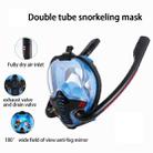 Snorkeling Mask Double Tube Silicone Full Dry Diving Mask Adult Swimming Mask Diving Goggles, Size: S/M(Black/Black) - 12